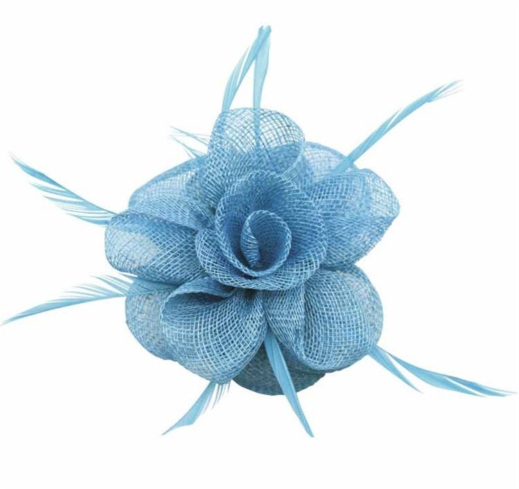 Coral Jade Blue Silver Fascinator Wedding Ascot Hat Hair Small Flower Fascinator Brooch Clip Mother Of The Bride Bridal UK Seller