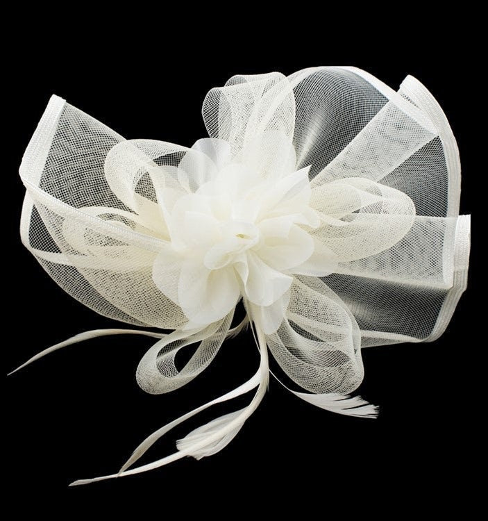 Black Navy Ivory Fascinator Wedding Ascot Hat Hair Small Fascinator Brooch Clip Mother Of The Bride Bridal UK Seller