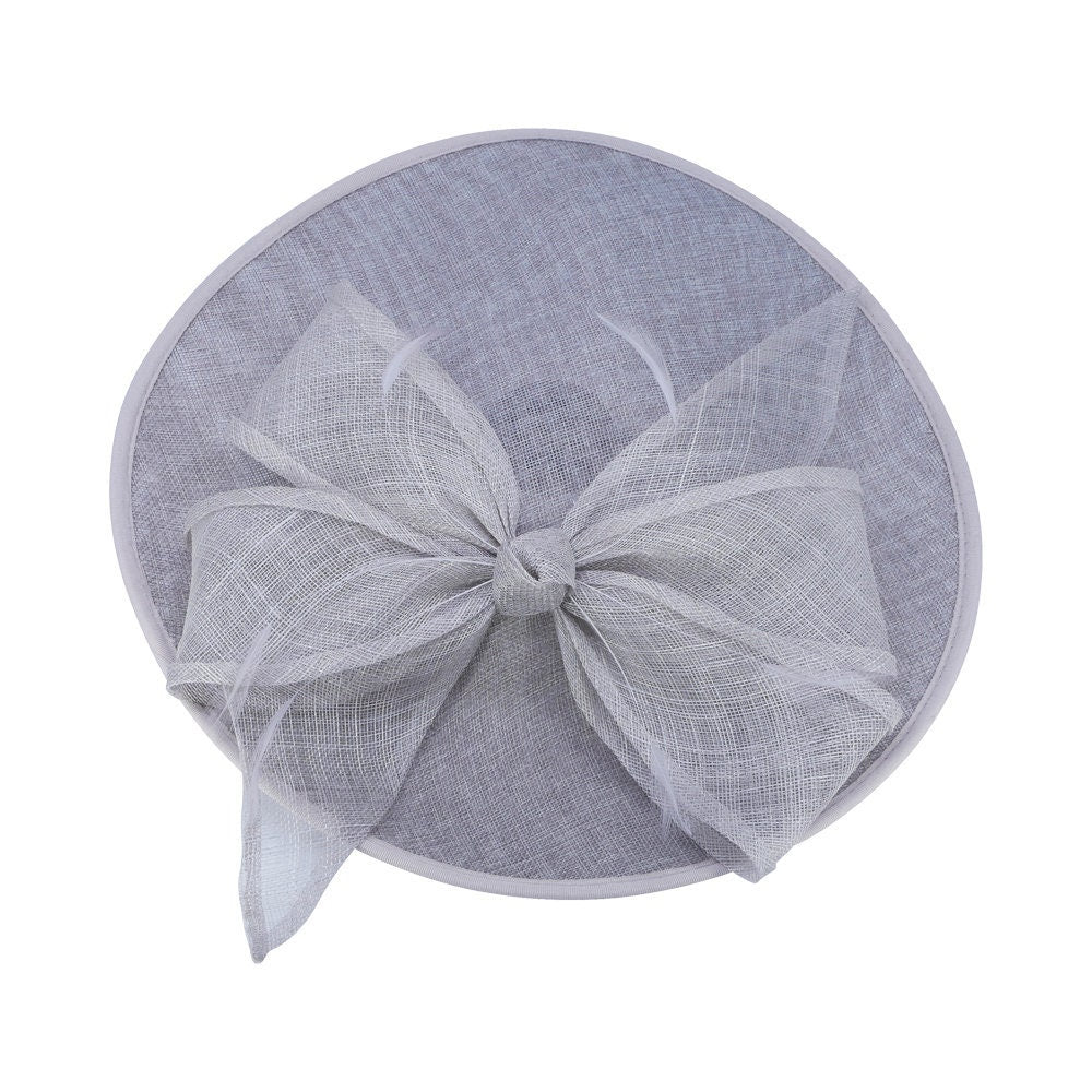 Pink Blue Grey Bow Large Fascinator Wedding Ascot Sinamay Hat Hairband  Small Fascinator Brooch Clip Mother Of The Bride Bridal UK Seller