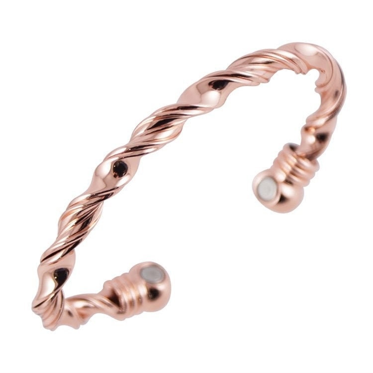 Silver Gold Copper Magnetic Bangles Twist Bracelet UK Seller Arthritis Pain Relief Rheumatism Earth Magnets Health Management Women UK