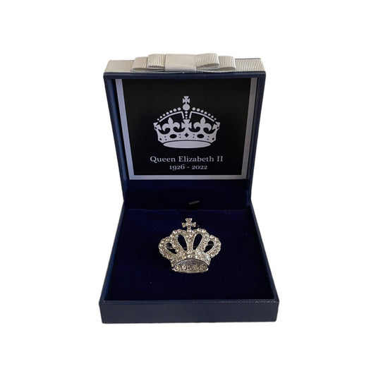 Queen Elizabeth Crown Memorial Brooch 2022  Platinum Jubilee Keepsake Gift Souvenir Queens Mum Nan Gran Brooch Boxed Gift Set  UK Seller