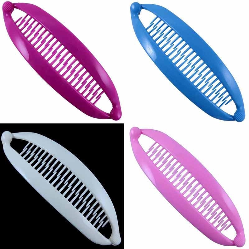 Banana Clips 2 Pack Hair Clip Accessories Vintage Hair Clip Hair Grip Pony Tail Holder Fish Clips Hair Clips Women Girls UK Seller