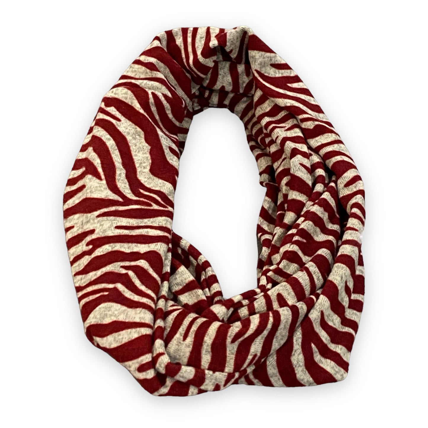 Burgundy Scarf & Gloves Boxed Set Infinity Scarves Zebra Print Super Soft Winter Scarves Faux Fur Trim Fleece Lined Gloves Women