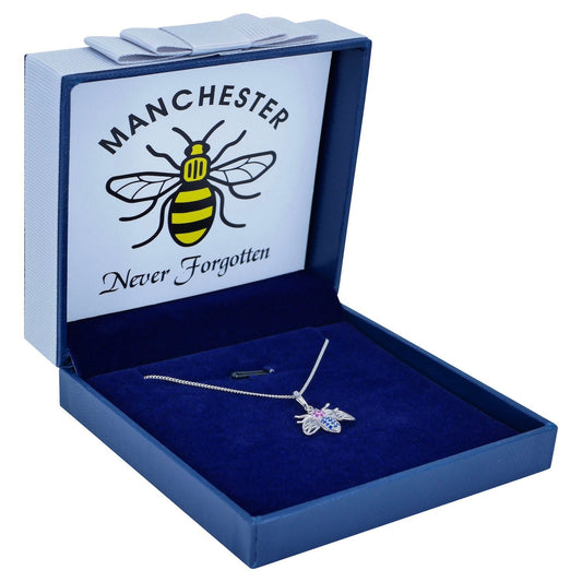 Bee Pendant Sterling Silver Bee Necklace Manchester Bee Never Forgotten Memorial Gift Birthday Anniversary Women Mum Mothersday Valentines