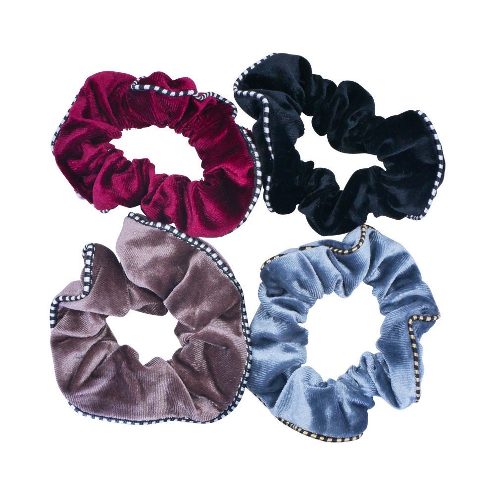 2 Pack Velvet Hair Scrunchies Back To School Hair Ties Plain Scrunchies Bobbles Hair Accessories Women UK Seller