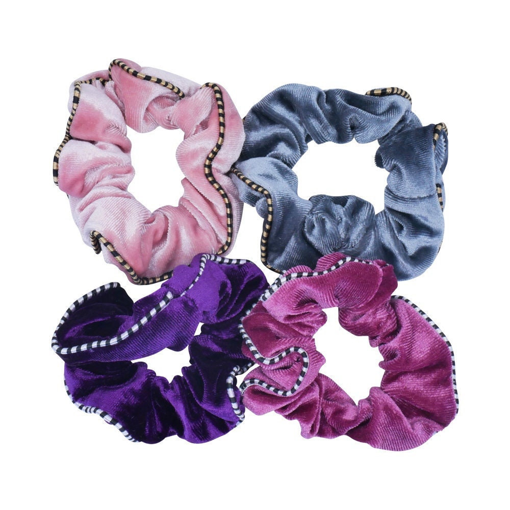 2 Pack Velvet Hair Scrunchies Back To School Hair Ties Plain Scrunchies Bobbles Hair Accessories Women UK Seller