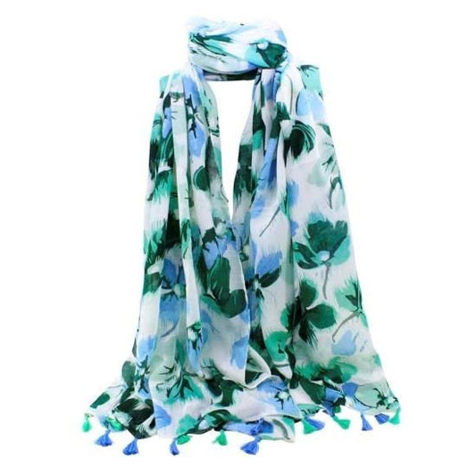 Floral  Maxi Scarf High Quality Cotton Feel Super Soft Winter Scarves Wrap Shawl Christmas Gifts Women Mum Sister Nana Nan UK Seller