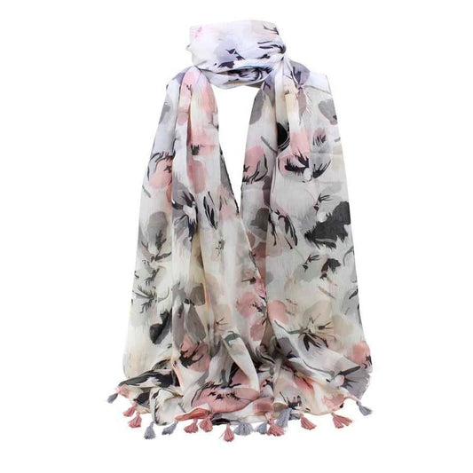 Floral  Maxi Scarf High Quality Cotton Feel Super Soft Winter Scarves Wrap Shawl Christmas Gifts Women Mum Sister Nana Nan UK Seller