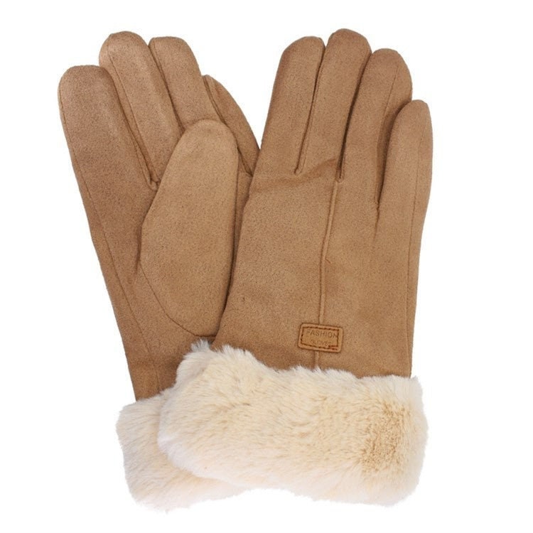 Fur Trim Fleece Lined Gloves Women Ladies Touch Screen Technology Gloves UK Seller