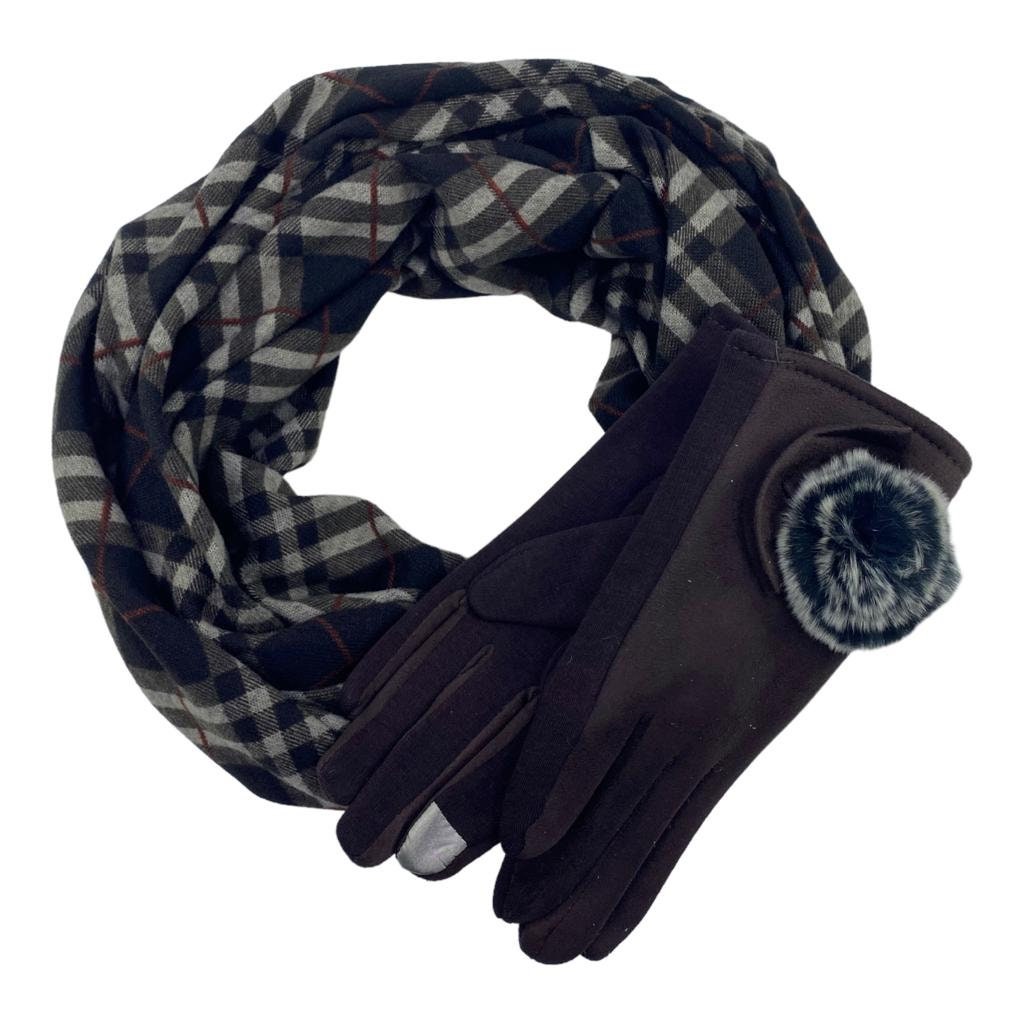 NEW Stock Added!! Loop Scarf Gloves Gift Set Christmas Gifts Women Infinity Endless  Scarf Winter  Scarves  Fleece Lined Warm Gloves UK