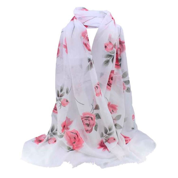 NEW! Rose Print Maxi Scarf High Quality Soft Floral  Scarves Christmas Birthday Mothers Day Gifts For Women Mum Nan Sister Friend UK Seller