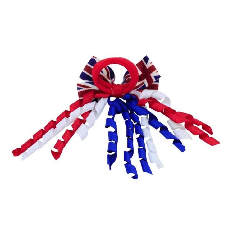 Union Jack Hair Bobble UK Accessories Queen Elizabeth ii King Charles Coronation Hair Ties Bows Ribbons Girls Decorations Red Blue White