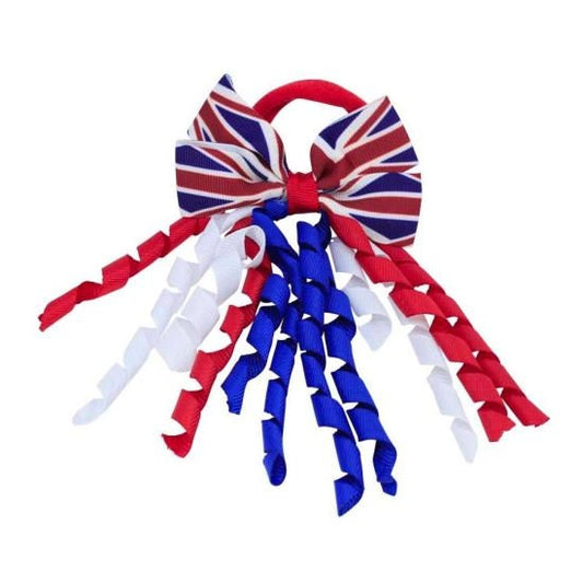 Union Jack Hair Bobble UK Accessories Queen Elizabeth ii King Charles Coronation Hair Ties Bows Ribbons Girls Decorations Red Blue White