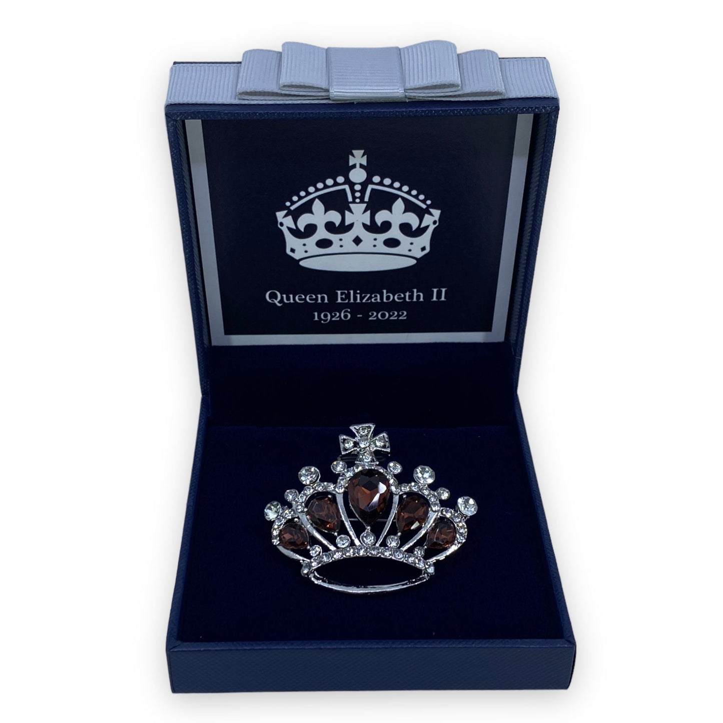 Queen Elizabeth II Crown Memorial Brooch 2022  Platinum Jubilee Keepsake Royal British Souvenir Mum Nan Gran Brooch Boxed Gift Set UK