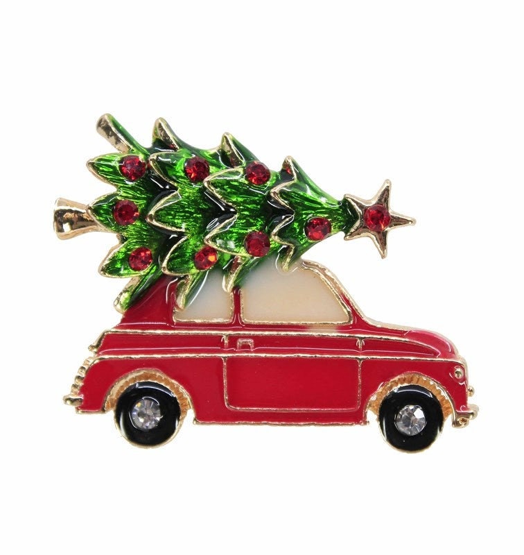 Christmas Brooch 2020 UK Seller Christmas Santa Bauble Decorations Crystal Pin Badge Boxed Set XMAS Personalised Gifts for Ladies