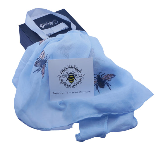 Bee Gifts Bee Maxi Scarf Scarves Women Mothers Day Gift Boxed Set Uk Seller Personalised Gifts Mum Sister Nan Grandma Daughter Shawl Wrap