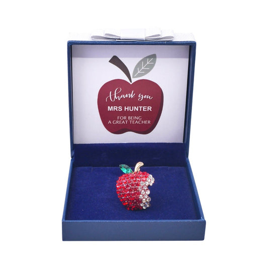 Personalised Gifts For Teachers Apple Brooch Pin Badge  Best Teacher Boxed Gift Set Teacher Assistant Apple Christmas Birthday Thank You