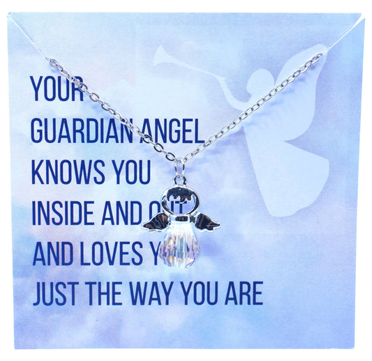 Guardian Angel Necklace Angel Pendant Jewellery Lucky Charm Memorial Gifts Birthday Mothers Day Personalised Gifts Mum Sister Friend Nan UK