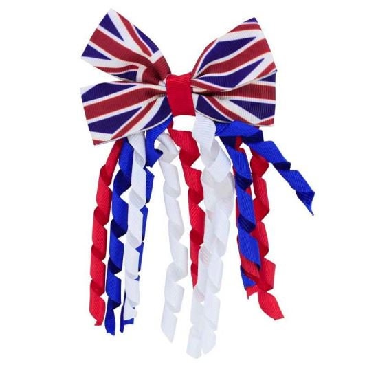 Union Jack Hair Clip UK Hair Accessories Queen Elizabeth ii King Charles Coronation Hair Ties Bows Ribbons Girls Decorations Red Blue White