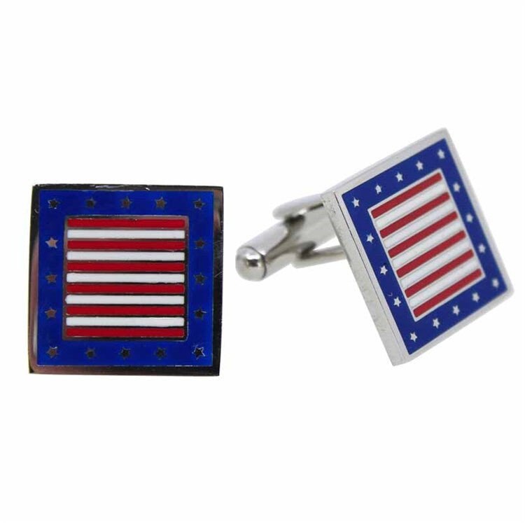 USA Cufflinks Stars Stripes Flag Cuff Links American Cufflinks American Gifts For Men Dad Brother Christmas Fathers Day Birthday Box Set