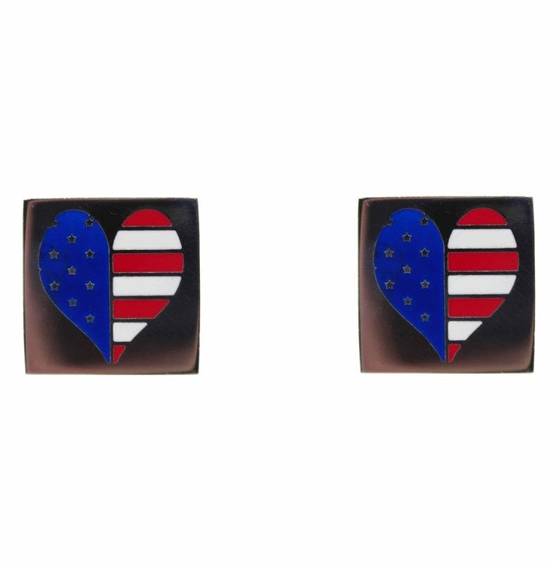 USA Cufflinks Stars Stripes Flag Cuff Links American Cufflinks American Gifts For Men Dad Brother Christmas Fathers Day Birthday Box Set