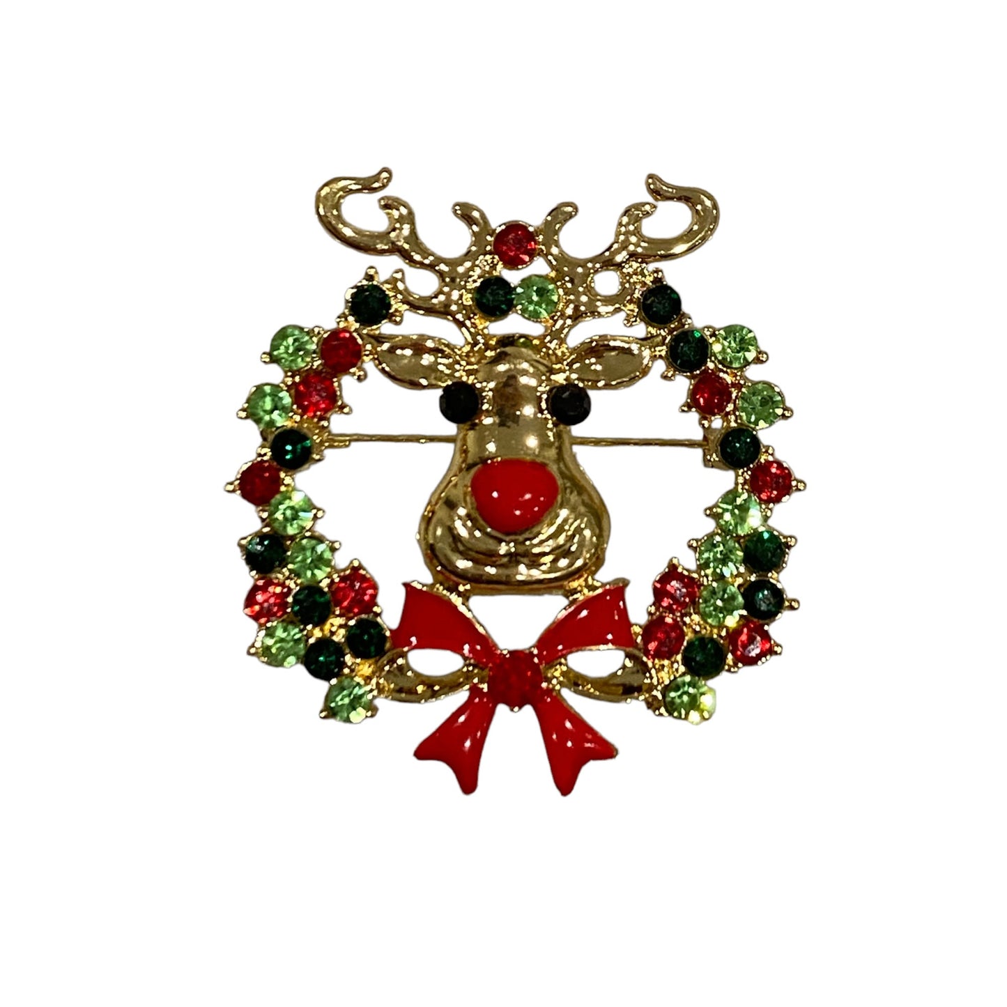 Christmas Brooch 2022 UK Seller Christmas Bells Santa Sleigh Reindeer Decorations Crystal Pin Badge Boxed XMAS Personalised Gifts Ladies