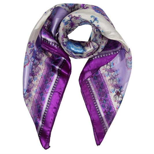 Satin Square Scarf Women Scarves Floral Print Scarves Shawl Wrap Silk Neck Scarf Ladies Mum Nan Mothers Day Gifts UK Seller