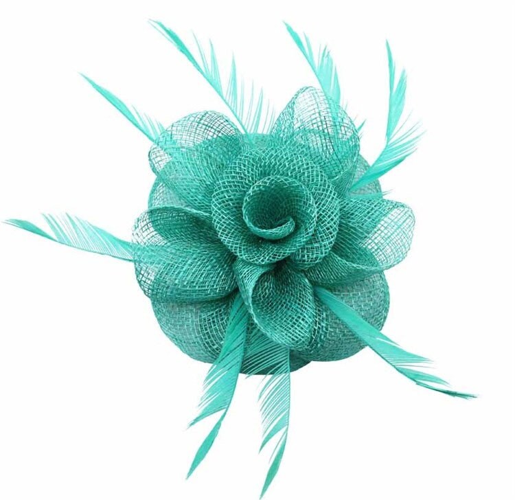 Coral Jade Blue Silver Fascinator Wedding Ascot Hat Hair Small Flower  Fascinator Brooch Clip Mother Of The Bride Bridal UK Seller