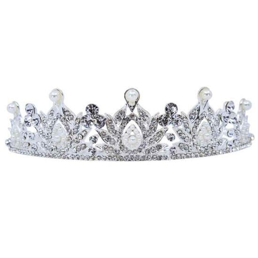 Brides Silver Tiaras Genuine Crystal Crown Flower Girl Photo Props Prom Beauty Pagent Bride Wedding Hair Accessories UK Seller