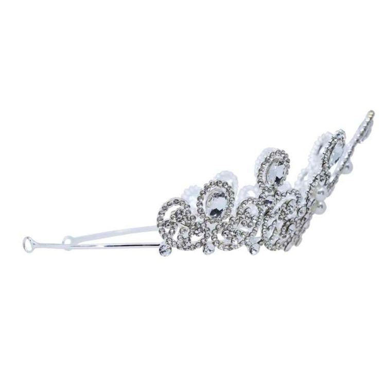 Brides Silver Tiaras Genuine Crystal Crown Flower Girl Photo Props Prom Beauty Pagent Bride Wedding Hair Accessories UK Seller