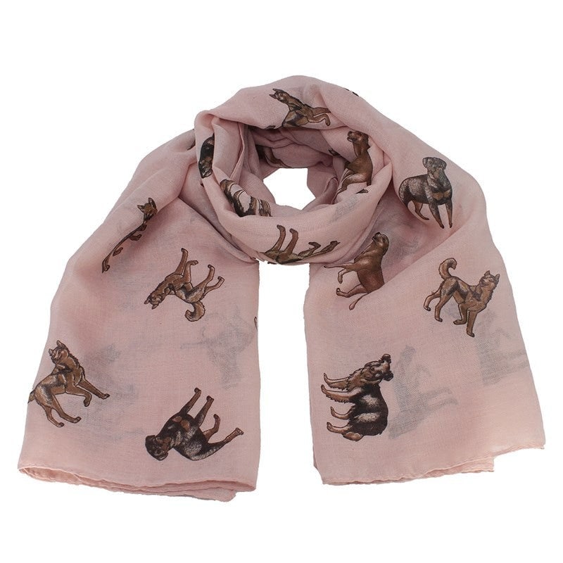 Dog Print Maxi Scarf  Birthday Gifts For Mum Nan Sister Grandma UK Seller Personalised Gift Chiffon Scarves Shawl Wrap Head Neck Scarf