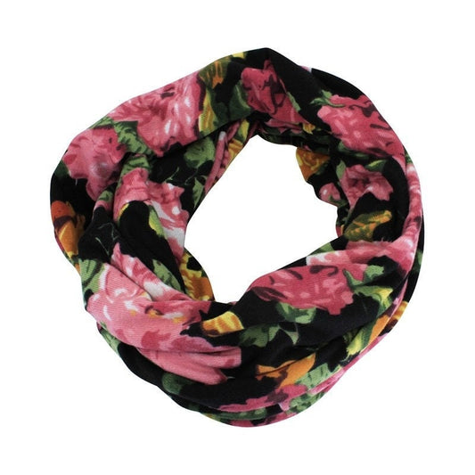 Loop Scarf Endless Infinity Floral Print Scarf Ladies Winter Scarves For Women Teenagers UK Seller