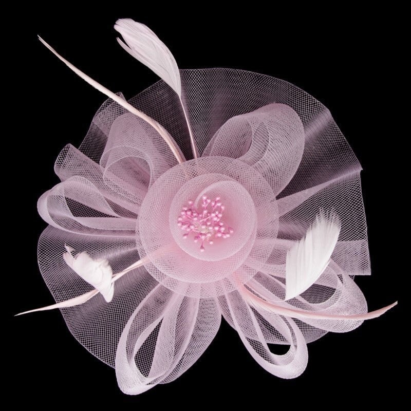 Blue Pink Ivory Fascinator Wedding Ascot  Hat Hairband  Mesh Feather  Fascinator Hair Clip Mother Of The Bride Ascot Bridal UK Seller