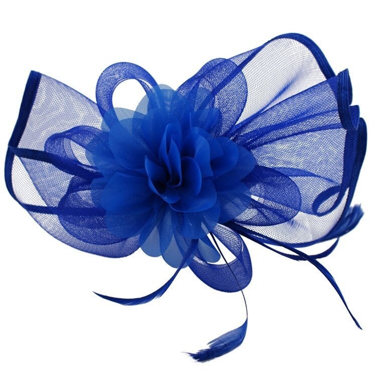 Fuchsia Royal Blue Grey Large Fascinator Wedding Ascot Hat Headband Small Fascinator Brooch Clip Mother Of The Bride Bridal UK Seller