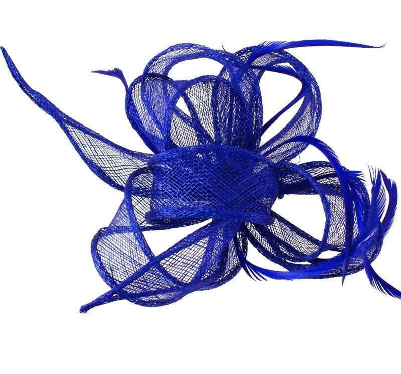 Pink Royal Blue Fascinator Wedding Ascot Sinamay Hat Hairband  Small Fascinator Hair Comb Clip Mother Of The Bride Ascot Bridal UK Seller