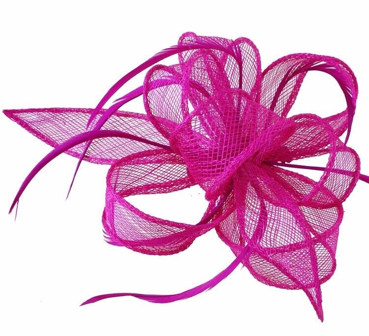 Pink Royal Blue Fascinator Wedding Ascot Sinamay Hat Hairband  Small Fascinator Hair Comb Clip Mother Of The Bride Ascot Bridal UK Seller