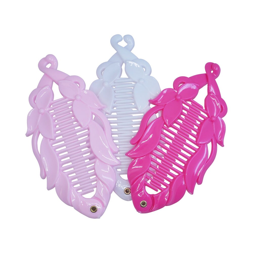 Banana Clips 2 Pack Hair Accessories Vintage Hair Clip Hair Grip Pony Tail Holder Fish Clips Hair Clips Women Girls UK Seller