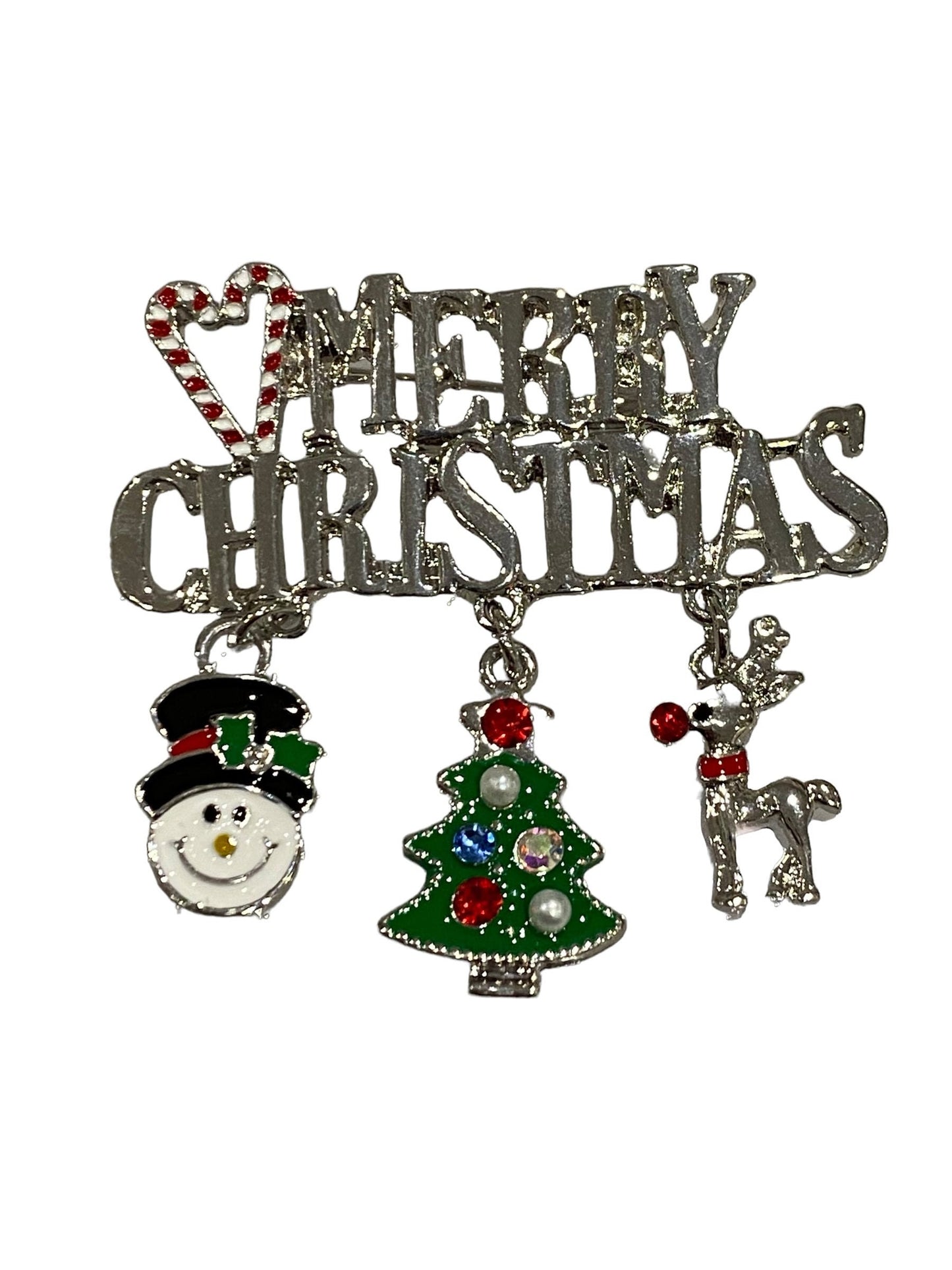 Christmas Brooch 2022 UK Seller Christmas Bells Santa Sleigh Reindeer Decorations Crystal Pin Badge Boxed XMAS Personalised Gifts Ladies