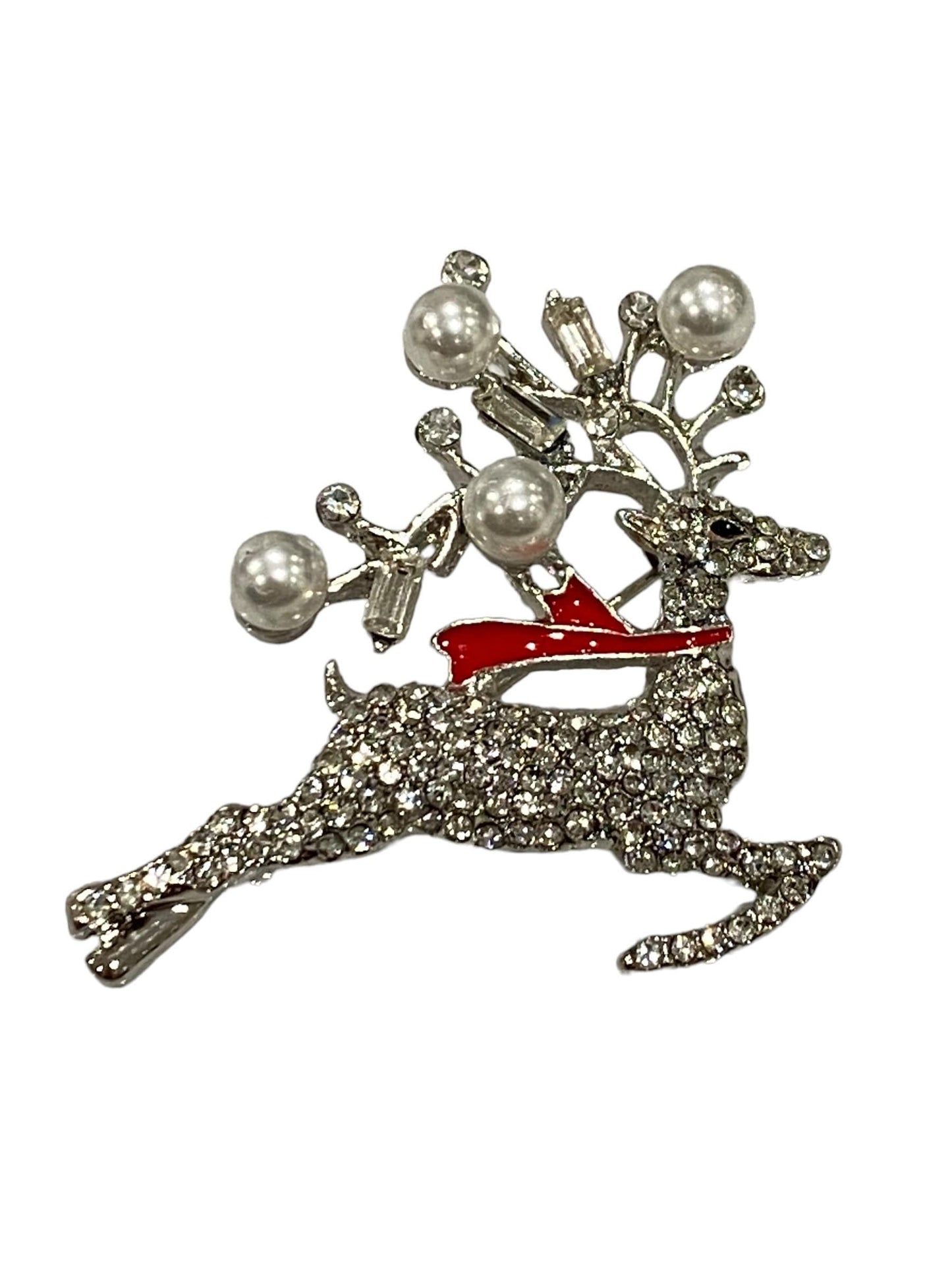 Christmas Brooch 2022 UK Seller Christmas Bells Santa Sleigh Reindeer Decorations Crystal Pin Badge Boxed XMAS Personalised Gifts Ladies