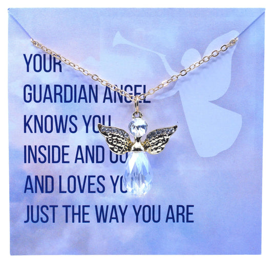 Guardian Angel Necklace Angel Pendant Jewellery Lucky Charm Memorial Gifts Birthday Mothers Day Personalised Gifts Mum Sister Friend Nan UK