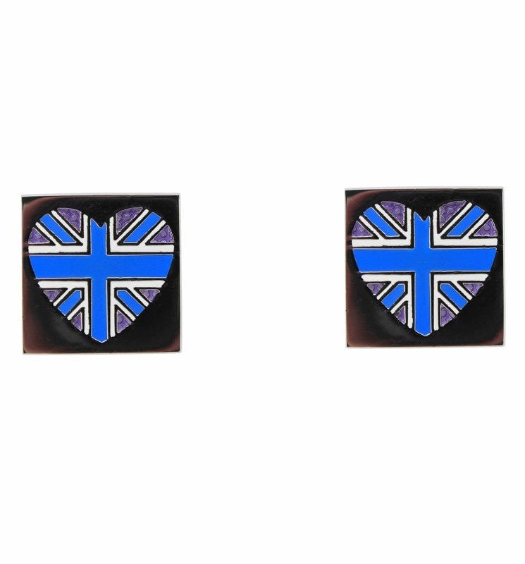 British Union Jack Cufflinks Peace Love UK Flag Cufflinks For Men Dad Brother Son Husband Birthday Christmas Gift Set For Him UK Seller