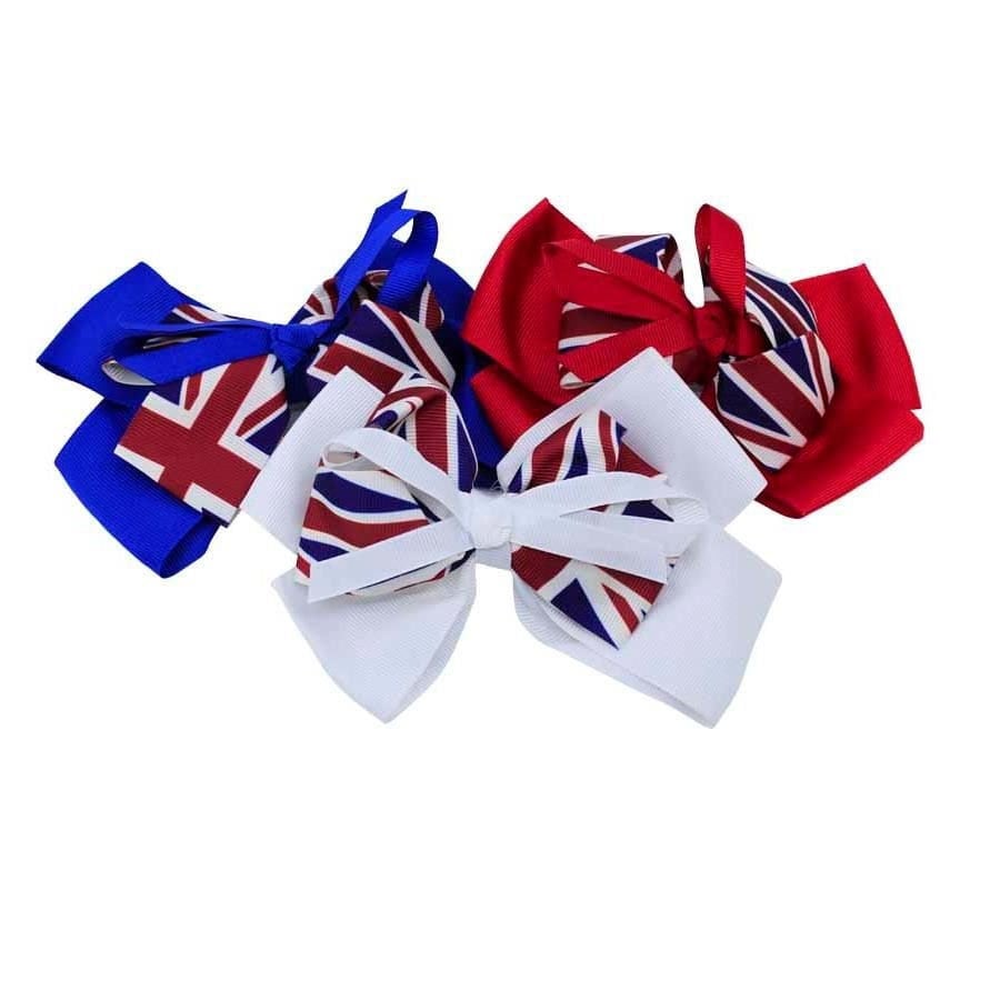 Union Jack Hair Clip UK Hair Accessories Queen Elizabeth ii King Charles Coronation Hair Ties Bows Ribbons  Girls Decorations Red Blue White