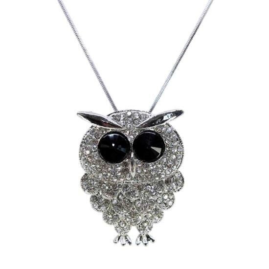 NEW!! Diamante Owl Pendants Silver Rhodium Genuine Crystals Multiple Styles Necklace Jewellery Women Birthday Christmas UK Etsy Seller 2022