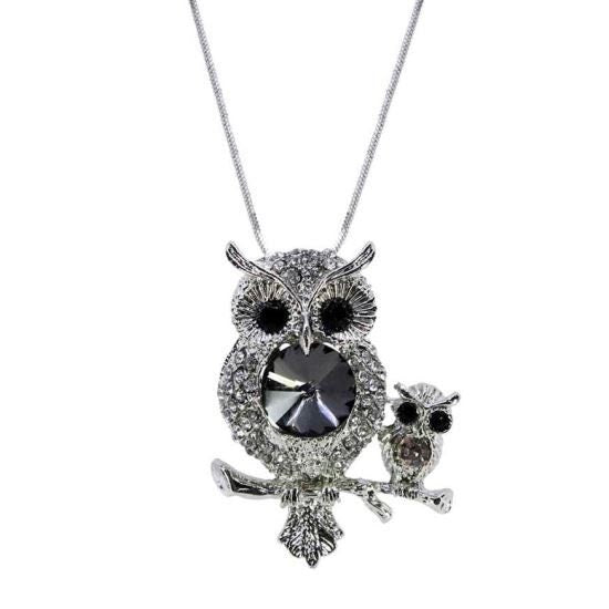 NEW!! Diamante Owl Pendants Silver Rhodium Genuine Crystals Multiple Styles Necklace Jewellery Women Birthday Christmas UK Etsy Seller 2022