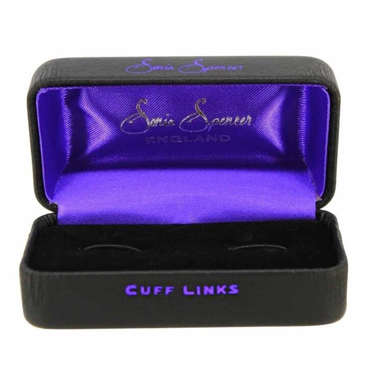 Blue Purple Grey Cufflinks Sonia Spencer  Groom Cufflinks Wedding Cuff Links Wedding Party Best Man Boxed Gift Set Christmas Birthday UK