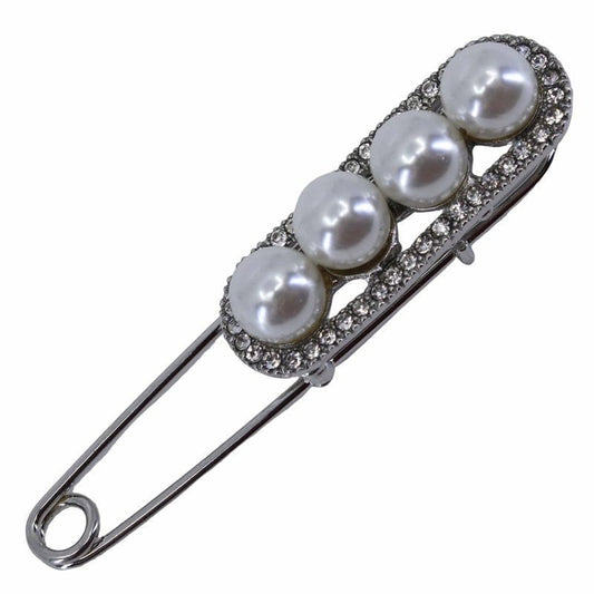 Safety Pin Brooch Scarf Pin Crystal Pearl Hat Pin Hijab Pins Collar Coat Pins Women Accessories Christmas Birthday Gifts