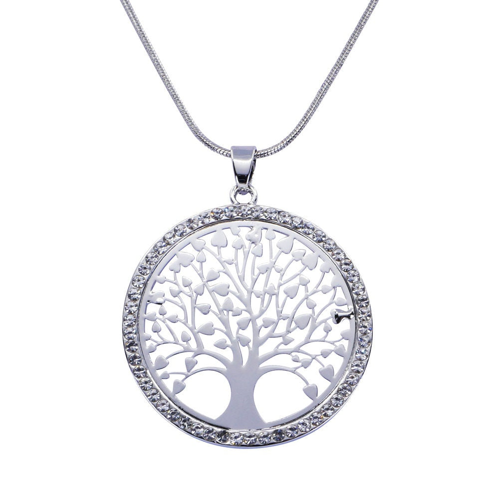 Silver Tree Of Life Pendant Large Necklace And Earring Set Sentimental Gifts For Women Tree Of Life Gifts For Mum Nan Sister Friend