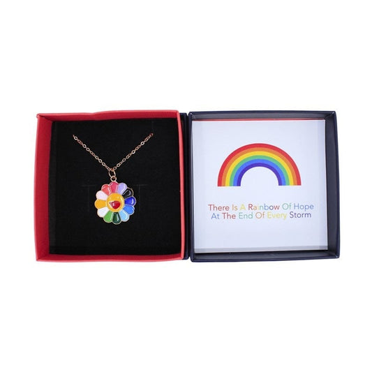 Rainbow Necklace Pendant Gift For Girls Daughters Women Hope NHS Rainbow Jewellery Gold Necklace Keepsake Gifts