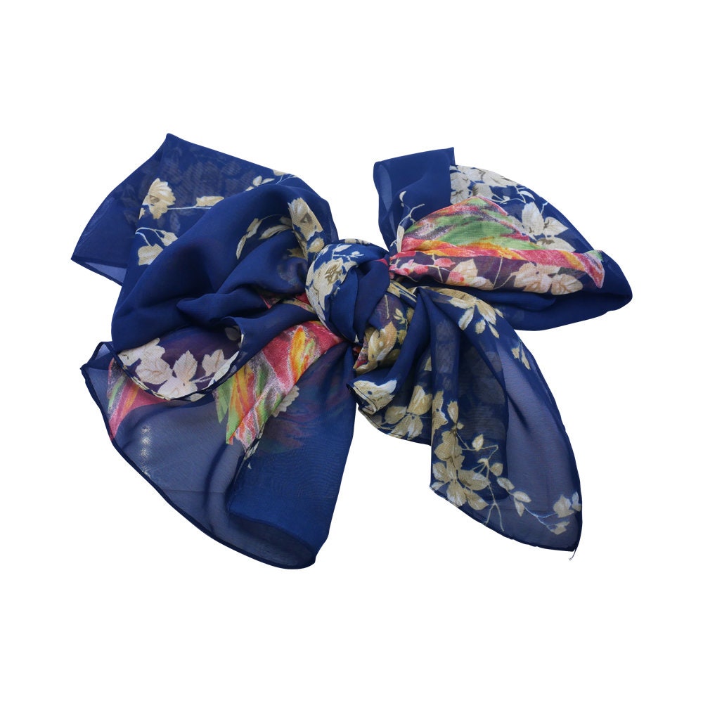 Floral Print Chiffon Scarf High Quality Ladies Scarves Christmas Gifts Mothers Day UK Seller Wrap Shawl Women Neck Scarves Box Gift Set