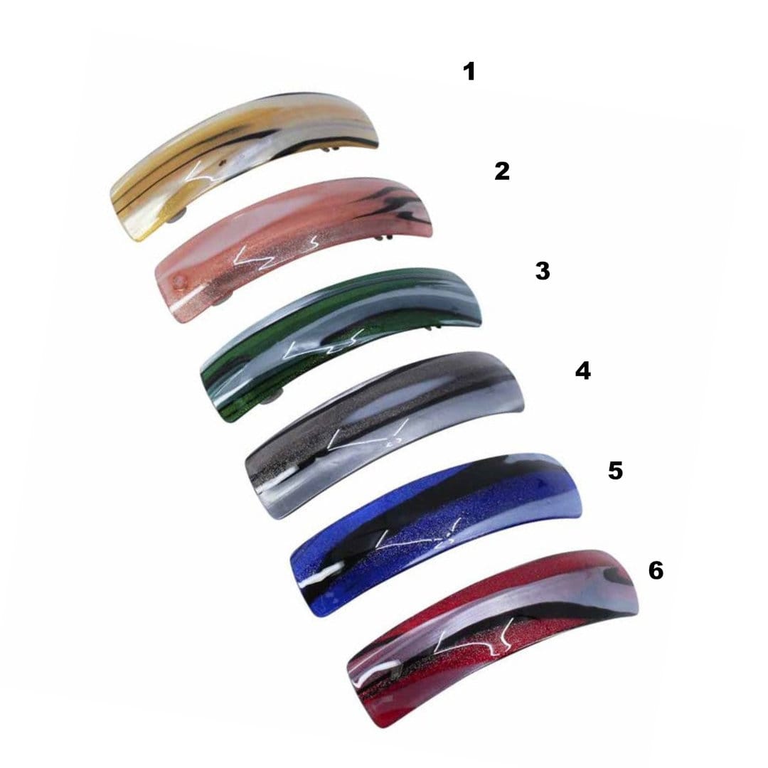 Large French Clip Hair Barrette Clips Grips Hair Clamp Slide Hair Accessories Hair Tools Women Girls UK Seller Marble Design Oval Rectangle